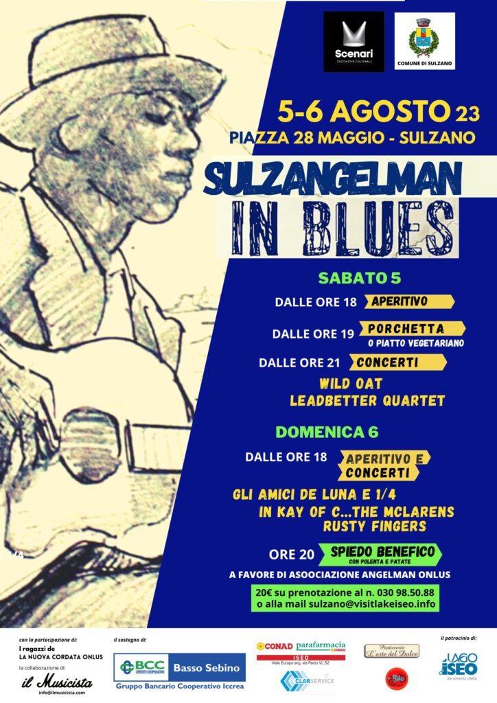 In Piazza a Sulzano arriva Sulzangelman in blues, weekend di cucina, musica e solidarietà