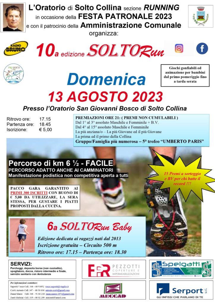 SoltoRun, appuntamento al 13 agosto con la X edizione