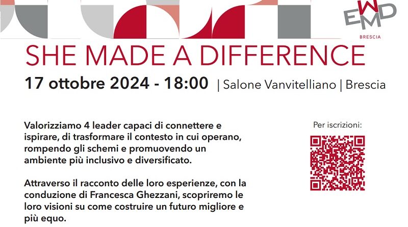 She Made a Difference 2024, EWMD Brescia: celebrazione del talento e dell'Impegno femminile